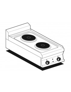 Professional Electric Cooktop - N. 2 round burners - cm...