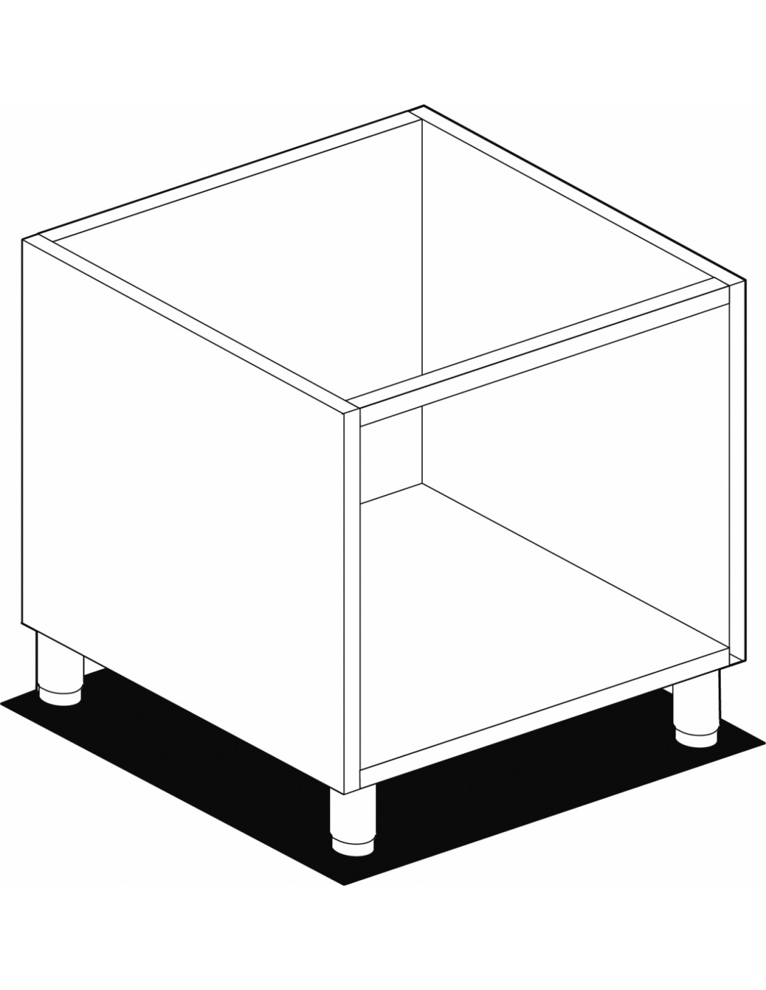 Open base unit - Dimensions cm 40 x 53.5 x 58 h