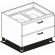 Cabinet with drawers - N. 2 drawers with n. 2 plastic containers GN 1/1 + n. 2 stainless steel basins 17 x 46.5 x 15 H - Dimensi