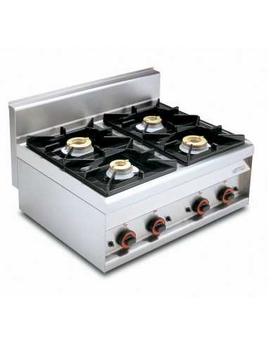 Professional gas stove - N. 4 burners - cm 80 x...