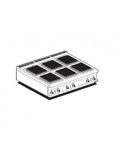 Cucina elettrica - N. 6 piastre quadrate - cm...