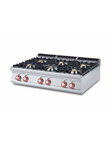 Cocina profesional de gas - N. 6 fogones - 120...
