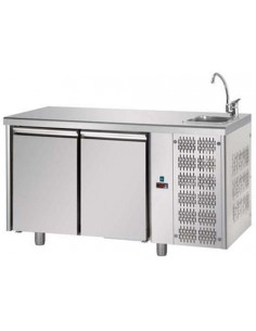 Tavolo refrigerato - Lavello - N. 2 Porte - cm 142 x 70 x...