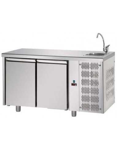 Refrigerated table - Lavello - N. 2 Doors - cm 142 x 70 x 115/120 h