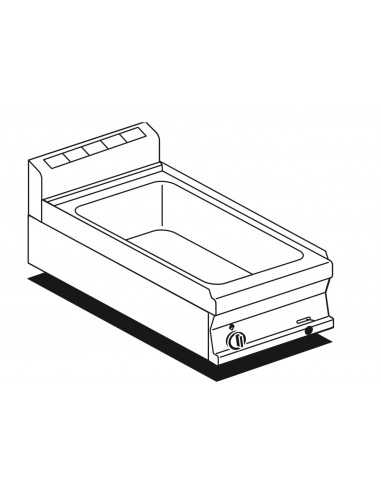 Bagnomaria top a gas - N. 1 x GN 1/2 + GN 1/3 H 15 - cm 40 x 60 x 28 h