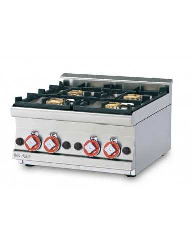 Professional gas stove - N. 4 burners - 60 x 60...