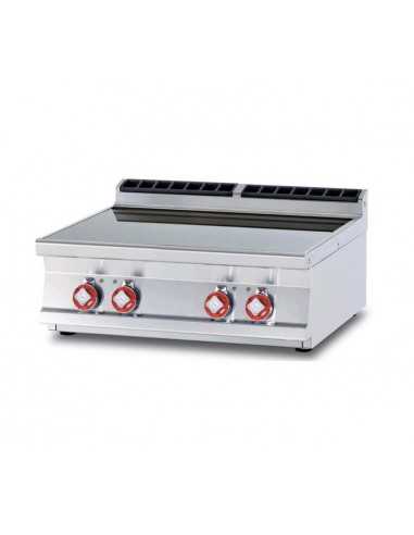 Cocina profesional de vitrocerámica con 4 zonas...