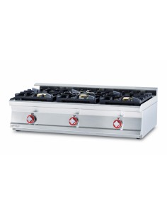Professional gas stove - N. 3 burners - cm 120 x 60 x 28 h