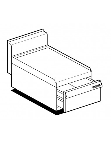 Elemento neutro - N. 1 cassetto con bacinella plastica - cm 40 x 65 x 29 h