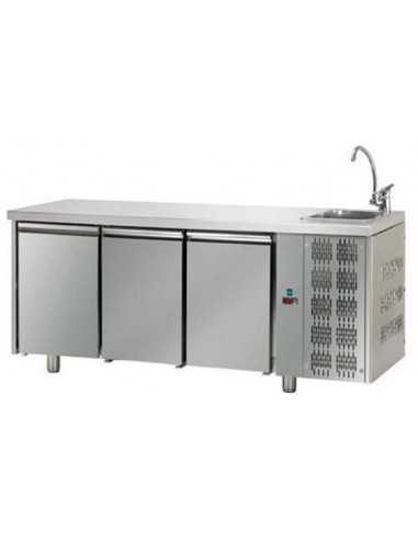 Refrigerated table - Lavello - N. 3 Doors - cm 187 x 70 x 115/120 h