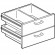 600 drawers for neutral worktops - 2 drawers and 2 stainless steel basins GN 1/1 H15 - cm 59,5 x 59 x 47,5H