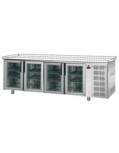 Mesa refrigerada sin encimera con 4 puertas de...
