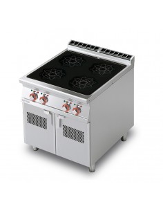 Cocina profesional de inducción con 4 placas - cm 80 x 90...