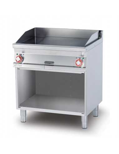 Fry top elettrico - Piastra liscia in acciaio - cm 80 x 70.5 x 90 h