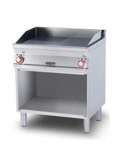 Fry top elettrico - Piastra 1/2 liscia 1/2 rigata - cm 80...