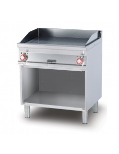 Fry top elettrico - Piastra rigata in acciaio - cm 80 x...