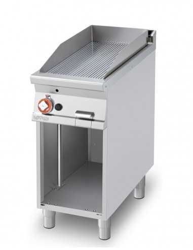 Professional Gas Fry Top - Chrome-Plated Ribbed...