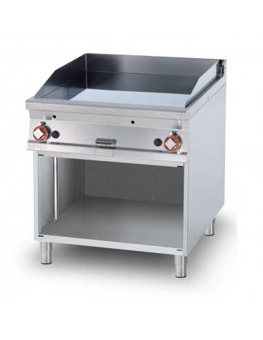 Fry top a gas - Piastra liscia - cm 80 x 90 x 90 h