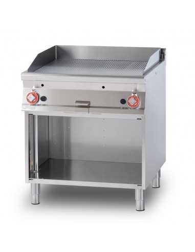 Professional Gas Fry Top - Ribbed Griddle - 80...