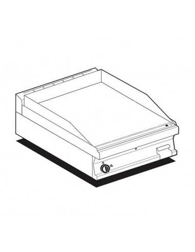 Fry top a gas - Piastra liscia - Cm 60 x 60 x 28 h