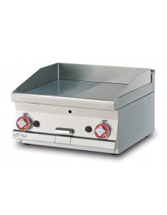 Fry top gas - Plate 1/2 smooth 1/2 chrome row - Cm 60 x...