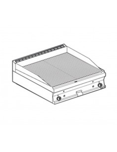 Plancha de gas - Placa acanalada - 80 x 60 x 28 cm h