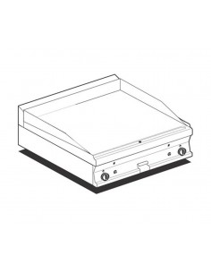 Fry top gas - Chrome smooth plate - Cm 80 x 60 x 28 h