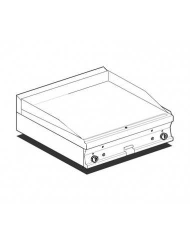 Fry top gas - Smooth plate - Cm 100 x 60 x 28 h