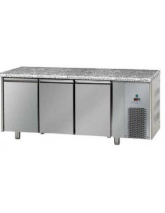 Mesa refrigerada con encimera de granito y 3 puertas -...