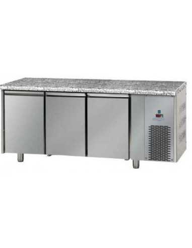 Mesa refrigerada con encimera de granito y 3...