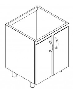 Base with 2 doors and intermediate shelf - Dimensions cm...