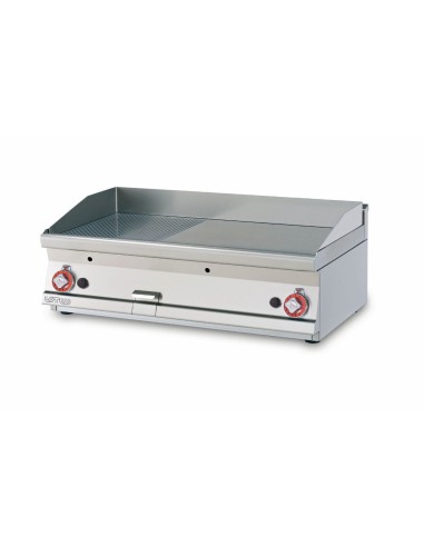 Fry top gas - 3/5 Smooth plate 2/5 Striped plate - Cm 100 x 60 x 28 h