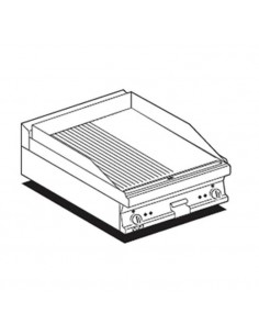 Fry top electric - 1/2 Smooth plate 1/2 Striped plate -...