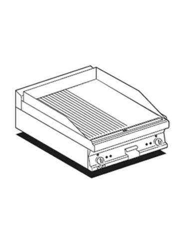 Fry top electric - 1/2 Smooth plate 1/2 Striped plate - Cm 60 x 60 x 28 h