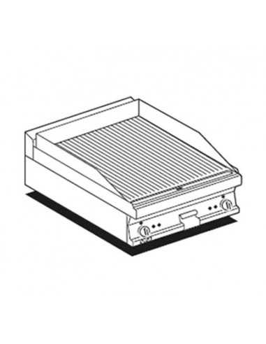 Fry top elettrico - Piastra rigata - Cm 80 x 60 x 28 h