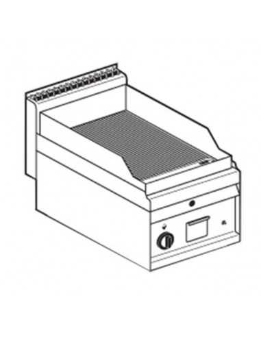 Fry top a gas - Piastra rigata - Cm 40 x 65 x 29 h