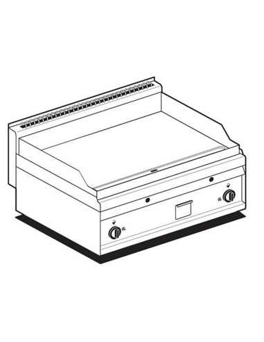 Fry top a gas - Piastra liscia - Cm 80 x 65 x 29 h