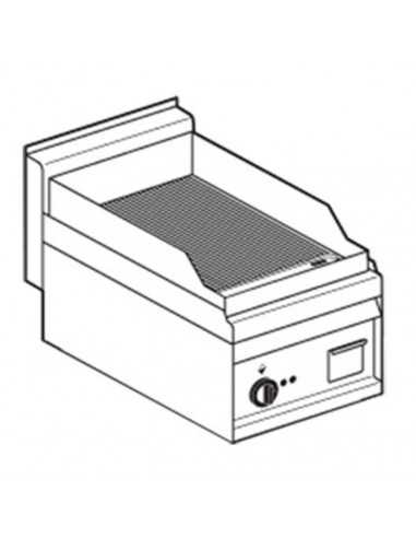 Fry top elettrico - Piastra rigata - Cm 40 x 65 x 29 h