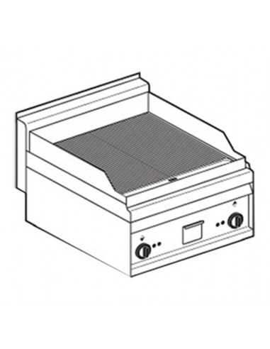 Fry top electric - Striped plate - Cm 60 x 65 x 29 h