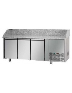 Pizza counter with 3 doors - cm 204 x 75 x 103/110 h