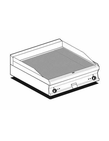 Plancha eléctrica - Placa cromada acanalada - 80 x 70,5 x 28 cm h