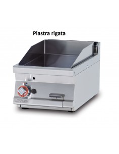 Fry top a gas - Piastra rigata - Cm 40 x 70,5 x 28 h