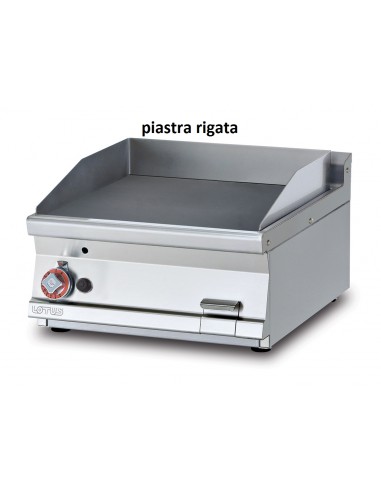 Fry top a gas - Piastra rigata - Cm 60 x 70,5 x 28 h