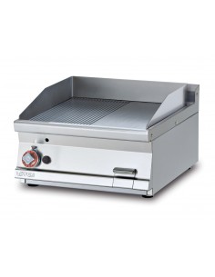 Fry top a gas - 1/2 piastra liscia 1/2 piastra rigata al...