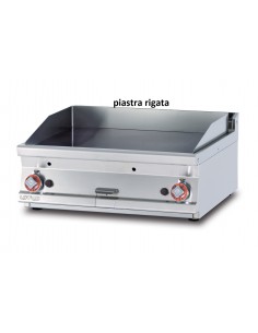 Fry top a gas - Piastra rigata al cromo - Cm 80 x 70,5 x...