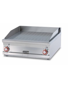 Fry top elettrico - Piastra rigata al cromo - Cm 80 x 90...