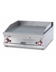 Professional Gas Fry Top - Ribbed Griddle - cm 80 x 90 x 28 h