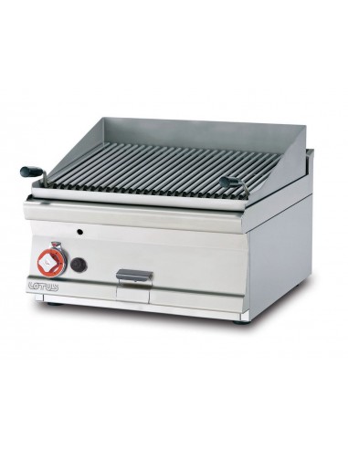 Gas grid - lava stone - Stainless steel grill - Cm 60 x 60 x 28 h