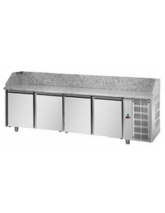 Banco pizza con 4 porte - cm 271 x 80 x 103/110 h