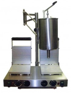 Cone and waffle machine with 2 plates for 120 pieces per hour